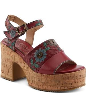 Spring Step Halena Platform Sandal - Red