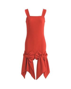 Tulle Bow-Tail Dress - Red