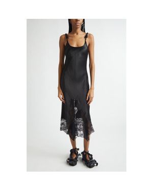 Collina Strada Cypress Painted Daisy Lace Trim Slipdress - Black