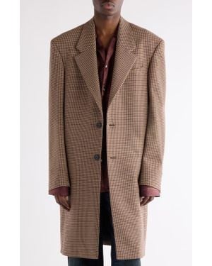 Acne Studios Otam Houndstooth Wool Coat - Brown