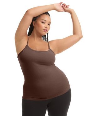 June + Vie One+Only Shelf Bra Cami - Brown