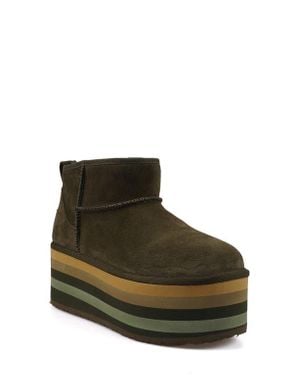 Zigi Bliss Faux Shearling Platform Bootie - Green