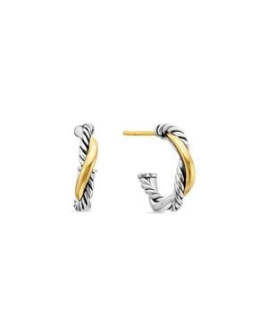 David Yurman Petite Infinity Huggie Hoop Earrings - Blue