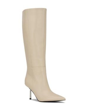 Nine West Nomas Pointed Toe Knee High Boot - White