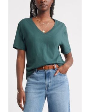 Treasure & Bond Core Cotton V-Neck T-Shirt - Blue
