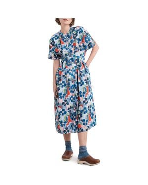Seasalt Cornwall Lamorna Print Organic Cotton Midi Dress - Blue