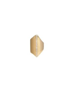 Awe Inspired Sapphire Shield Ear Cuff - White