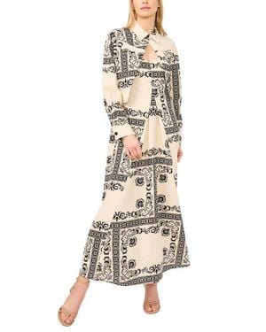 Halogen® Print Sleeveless Maxi Dress With Jacket - Natural
