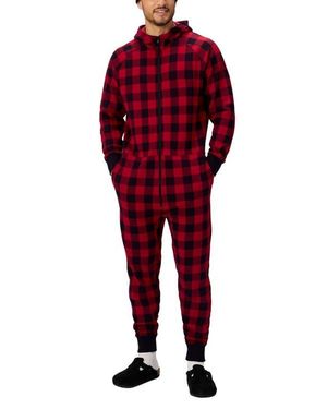 Fabletics The Go-To Fleece Hooded Jumpsuit - Red