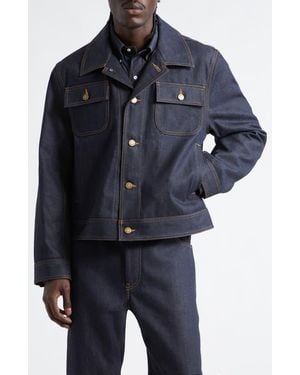 Thom Browne Selvedge Denim Backstrap Utility Jacket - Blue
