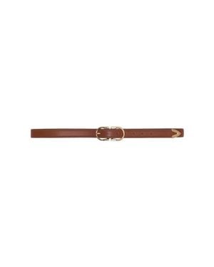 Maje Double-Buckle Leather Belt - Natural