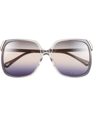 Chloé 60Mm Oversize Square Sunglasses - Gray