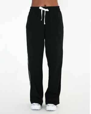 Rebody Active Rugby Piping Relaxed Wide Leg Pant - Black