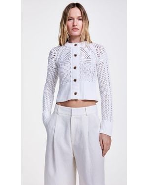 Smythe Crochet Cardigan - White