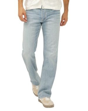 Silver Jeans Co. Zac Relaxed Fit Straight Leg Jeans - Blue
