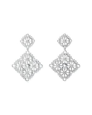 Kate Spade Spade Flower Lace Drop Earrings - White
