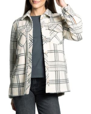 Thread & Supply Santa Fe Plaid Fleece Shirt Jacket - Gray