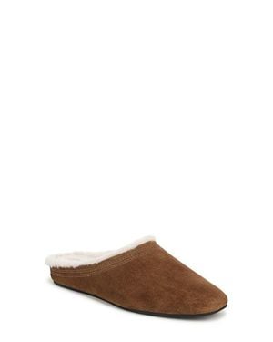 Veronica Beard Narcisa Genuine Shearling Flat Mule - Brown