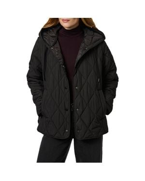 Bernardo Ashbury Diamond Quilted Hooded Liner Jacket - Black