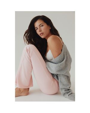 H&M Flared Brushed Jersey Pants - Pink
