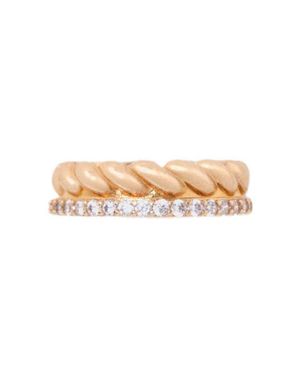 Maje Twisted Rhinestone Ring - Metallic