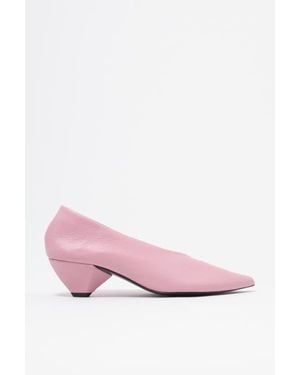Bimba Y Lola Leather Mid-Heel Shoe - Pink