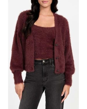 Guess Keyla Fuzzy Cardigan - Red