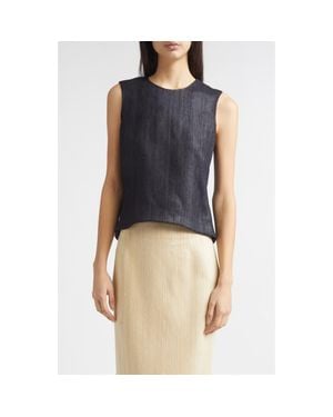 Partow Nami Sleeveless Silk Blend Shell - Blue