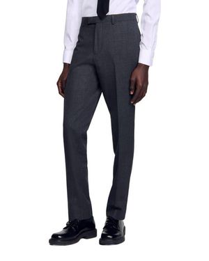 Sandro Wool Suit Pants - Blue
