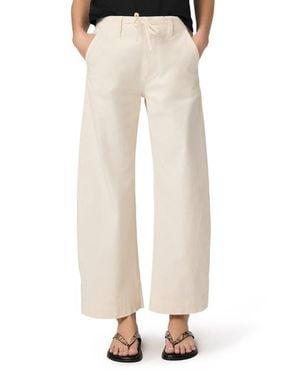 PAIGE Arellia Tie Waist Ankle Pants - Natural