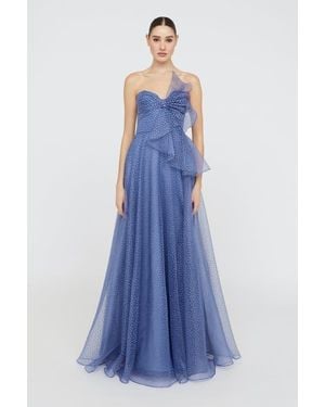 THEIA Joanna Bow Bodice Gown - Blue