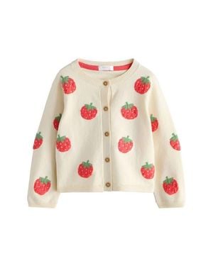 Next Kids' Strawberry Cardigan - White
