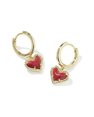 Kendra Scott Ari Heart Huggie Hoop Earrings - Metallic