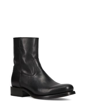 Frye Campus Leather Plain Toe Zip Boot - Black