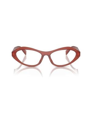 Prada 55Mm Oval Optical Glasses - Multicolor