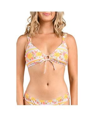 Citrus Good Day Tie Front Bikini Top - Multicolor
