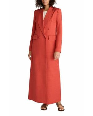 Rebecca Taylor Viscose Slub Blazer Coat - Red