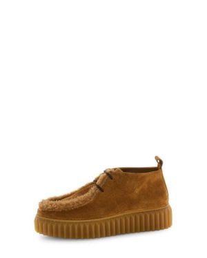 Voile Blanche Penelope Genuine Shearling Platform Bootie - Brown