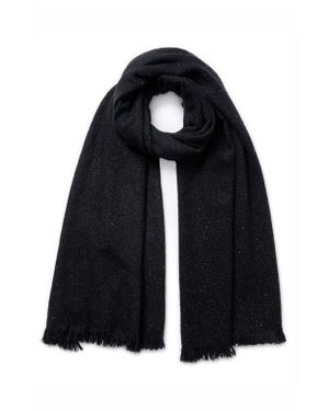 Jane Carr Glaciale Metallic Cashmere Blend Scarf - Black