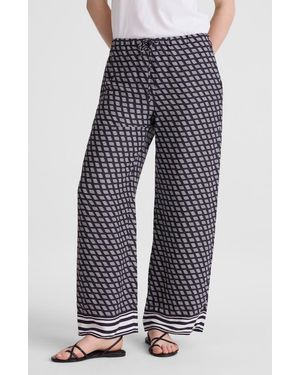 Madewell Print Pull-On Satin Pants - Blue