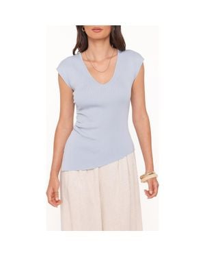 Petal & Pup Side Ruched Knit Top - Blue