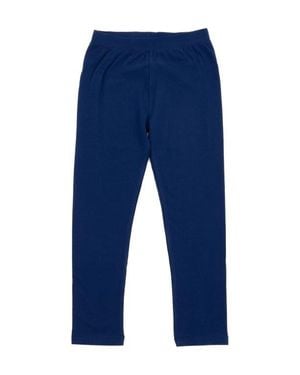 Leveret Girls Cotton Leggings, Solid Colors - Blue