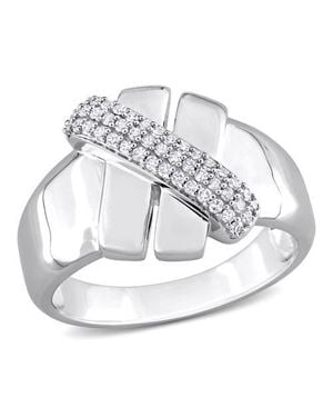 Julianna B 1/4 Ctw Diamond Crossover Design Ring 14K - Metallic
