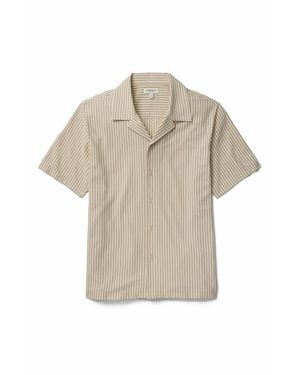 Bonobos Stripe Knit Cotton Blend Camp Shirt - Natural