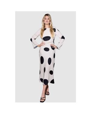 Warehouse Polka Dot Scoop Back Maxi Dress - White