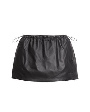 Alexander Wang Bungee Waist Leather Miniskirt - Black