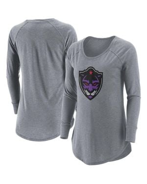 ADPRO Sports Panther City Lacrosse Club Primary Logo Tri-Blend Long Sleeve T-Shirt - Gray