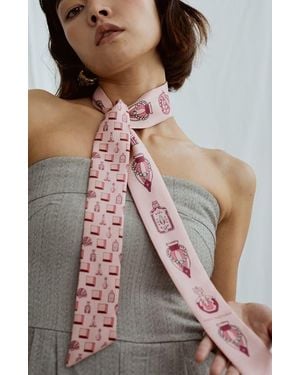 Lost Pattern Amora Skinny Silk Scarf - Pink