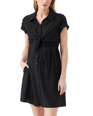 Ripe Maternity Colette Tie Up Linen Dress - Black