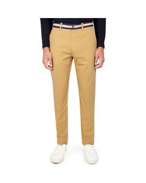 Con.struct Slim Fit Solid Cotton Stretch Pants - Natural